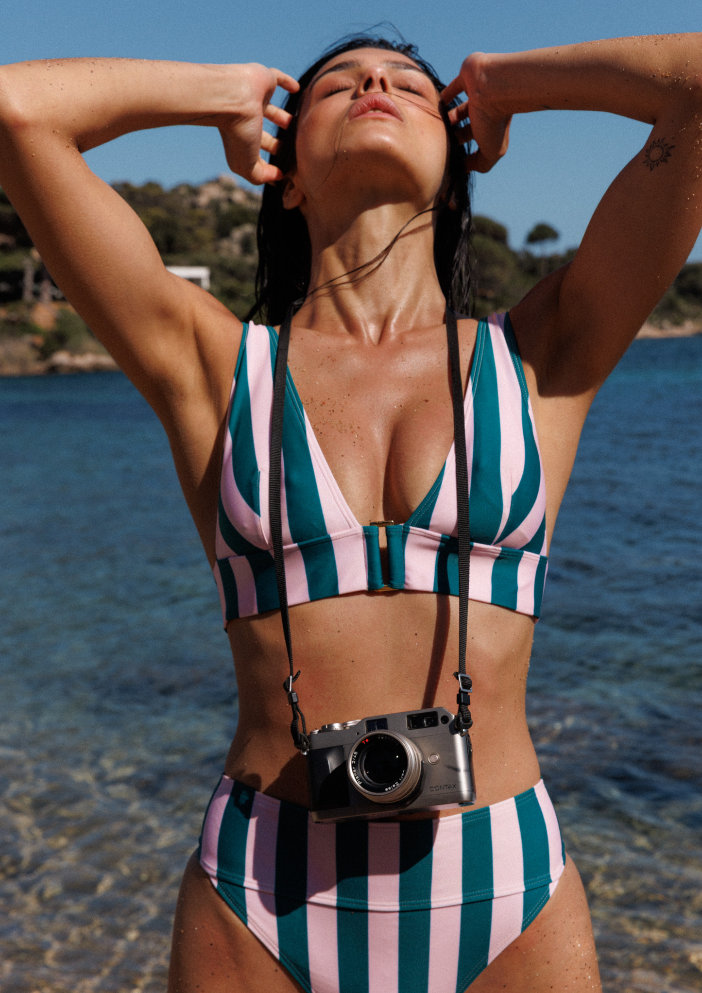 Maillot foulard LEMON | Matcha pink