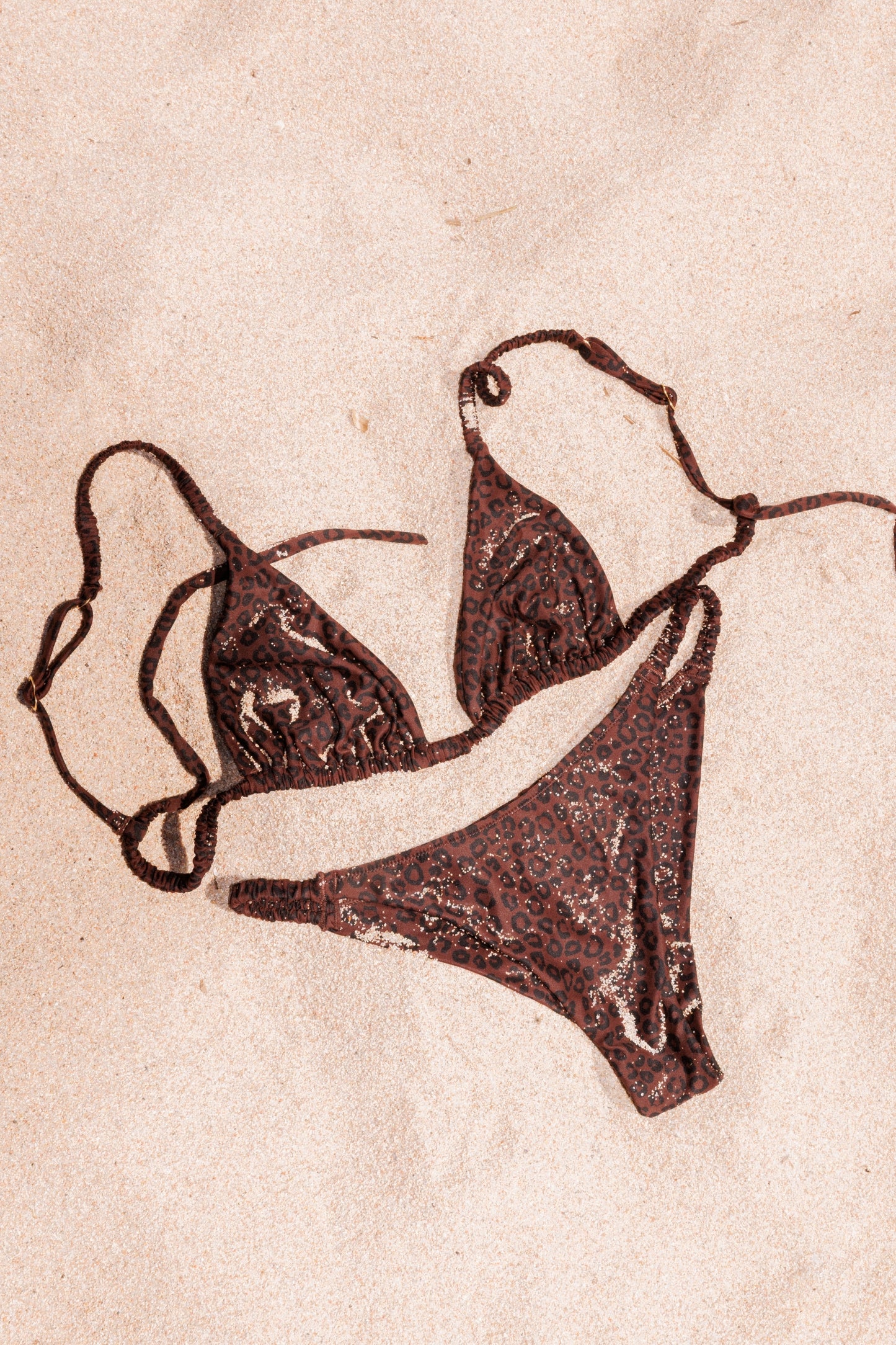 MARCELLA Triangle Bikini Top | Leopard