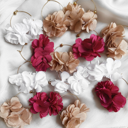 Boucles d'oreilles AIME | Beige poudré