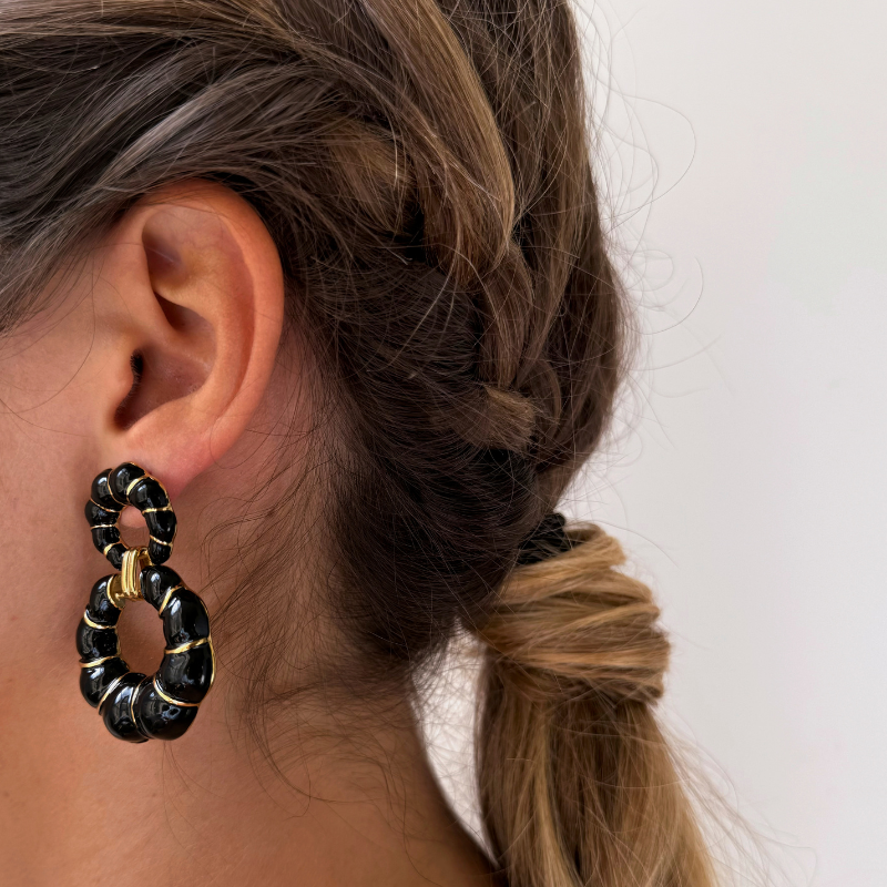 Boucles d'oreilles THÉODORA | Noir