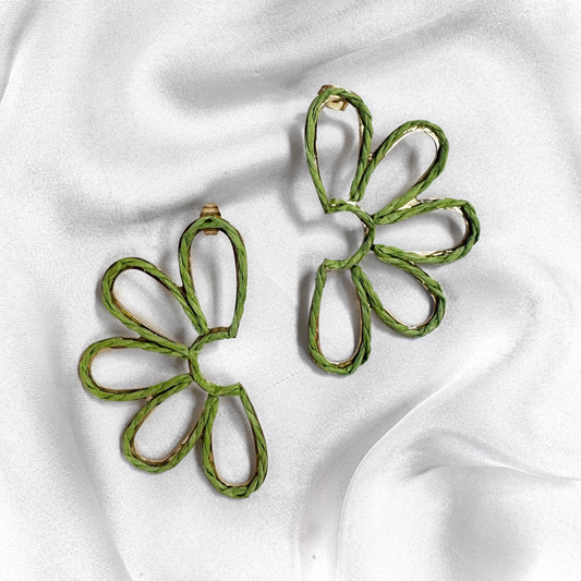 Boucles d'oreilles FLORA | Émeraude
