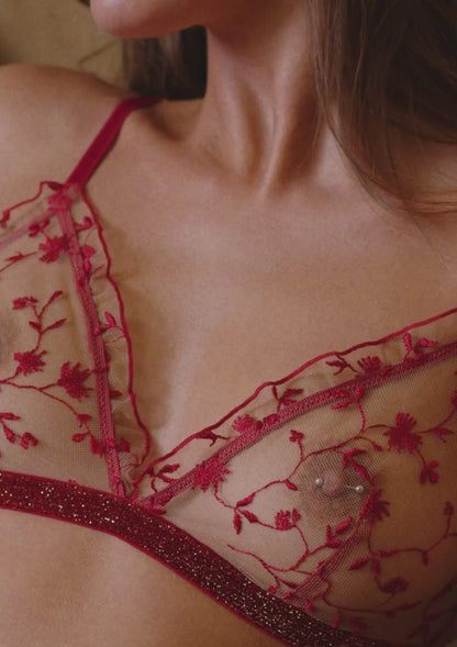 ALMA triangle bra | Carmine Red