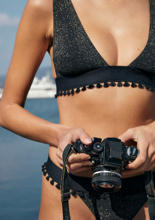 Maillot foulard ANDRÉA | Electric Black